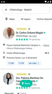 Doctoralia - Encuentra tu médico y reserva cita android App screenshot 1